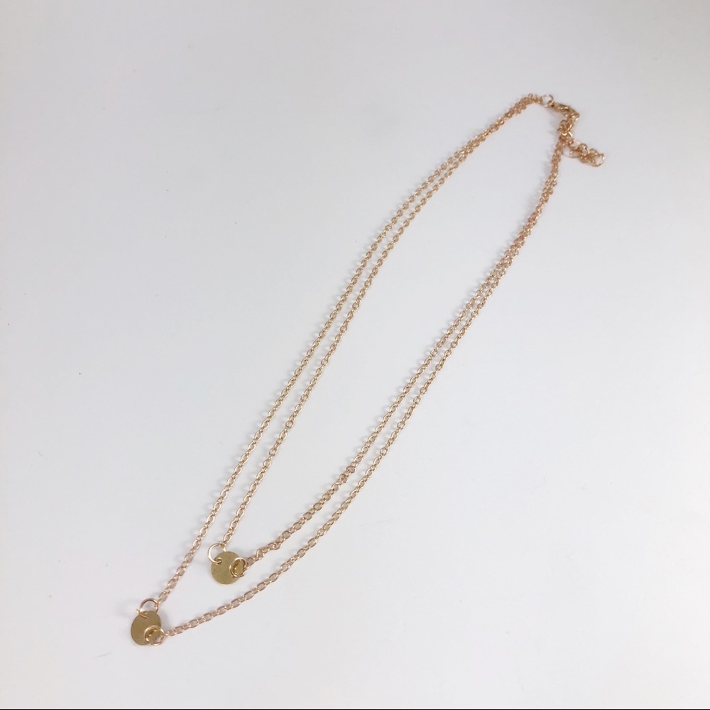 Double Chain Layered Dainty Necklace - Picture 1 of 7